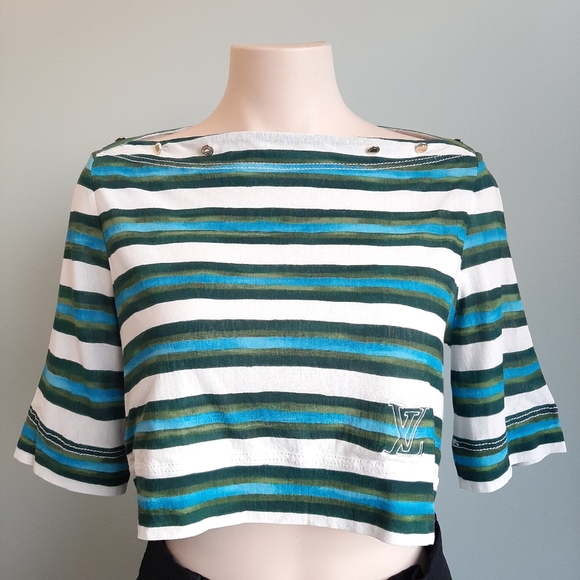Louis Vuitton authentic cruise line stripe t shirt - Picture 1 of 6